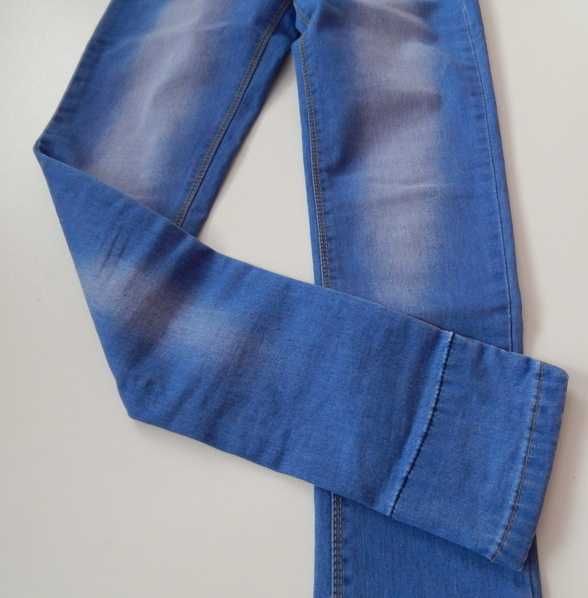 Spodnie jeans wywijane nogawki r. 146