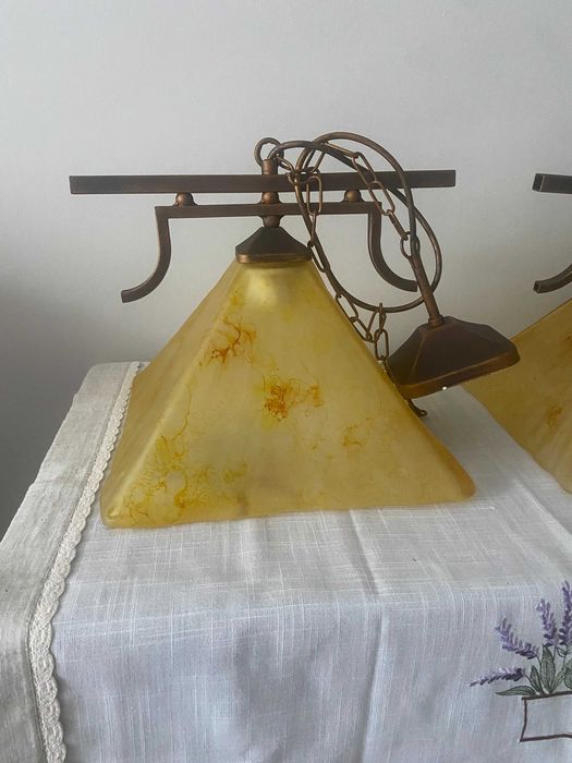 Oryginalna szklana lampa wisząca duża