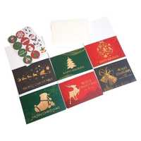 Kartki Świąteczne 24szt z Kopertami i Naklejkami