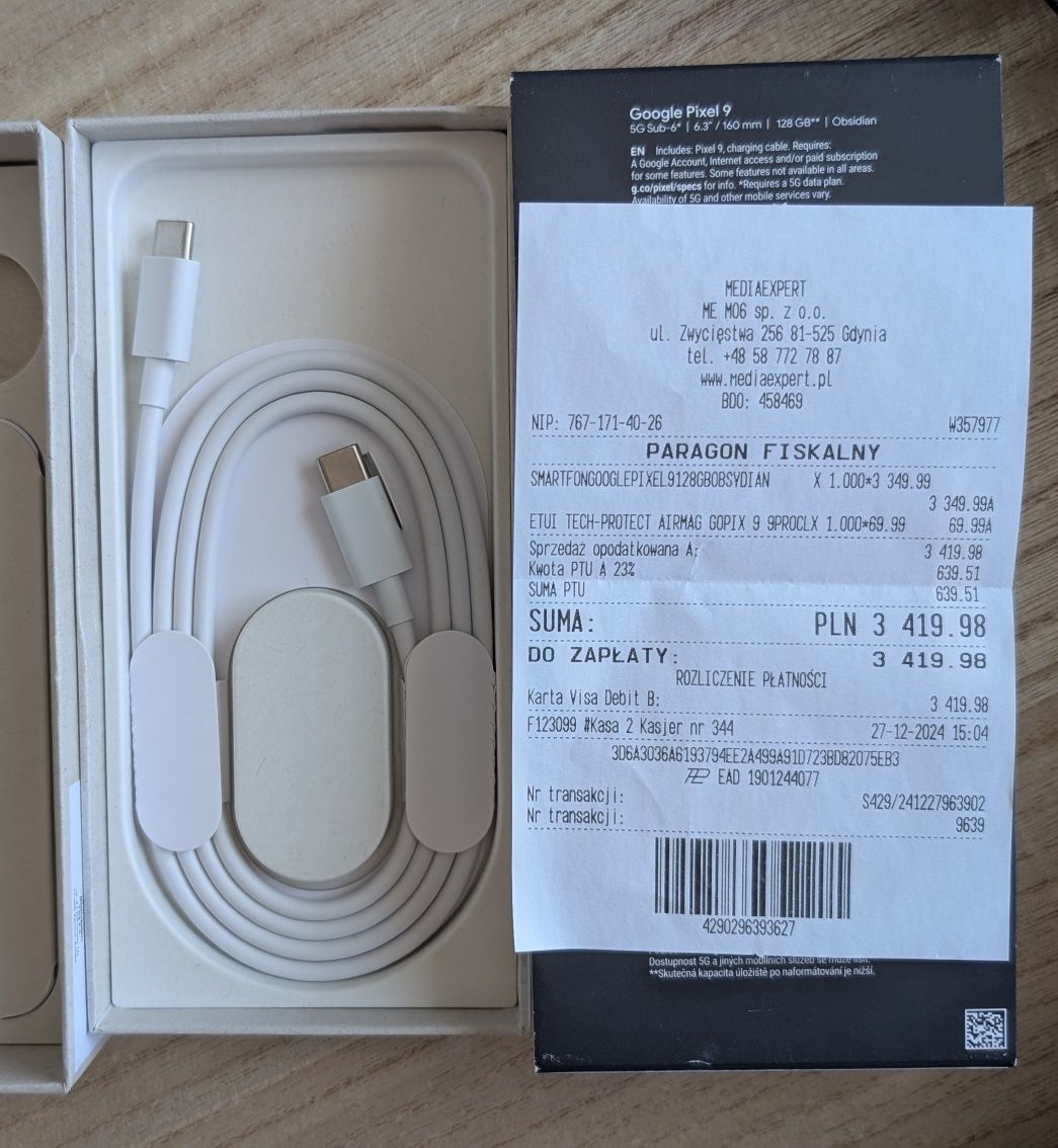Google Pixel 9 12/128 Media Expert. Gwarancja.
