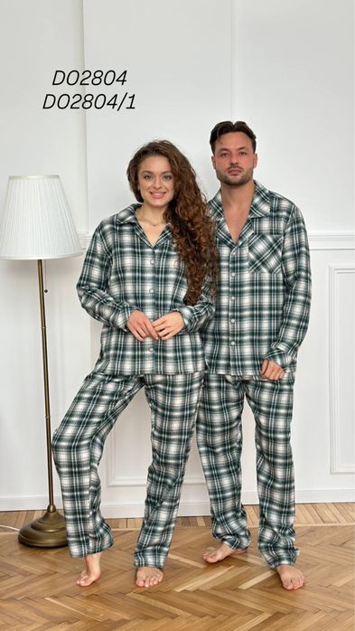 Чоловіча піжама / тепла піжама фланель / парні піжами