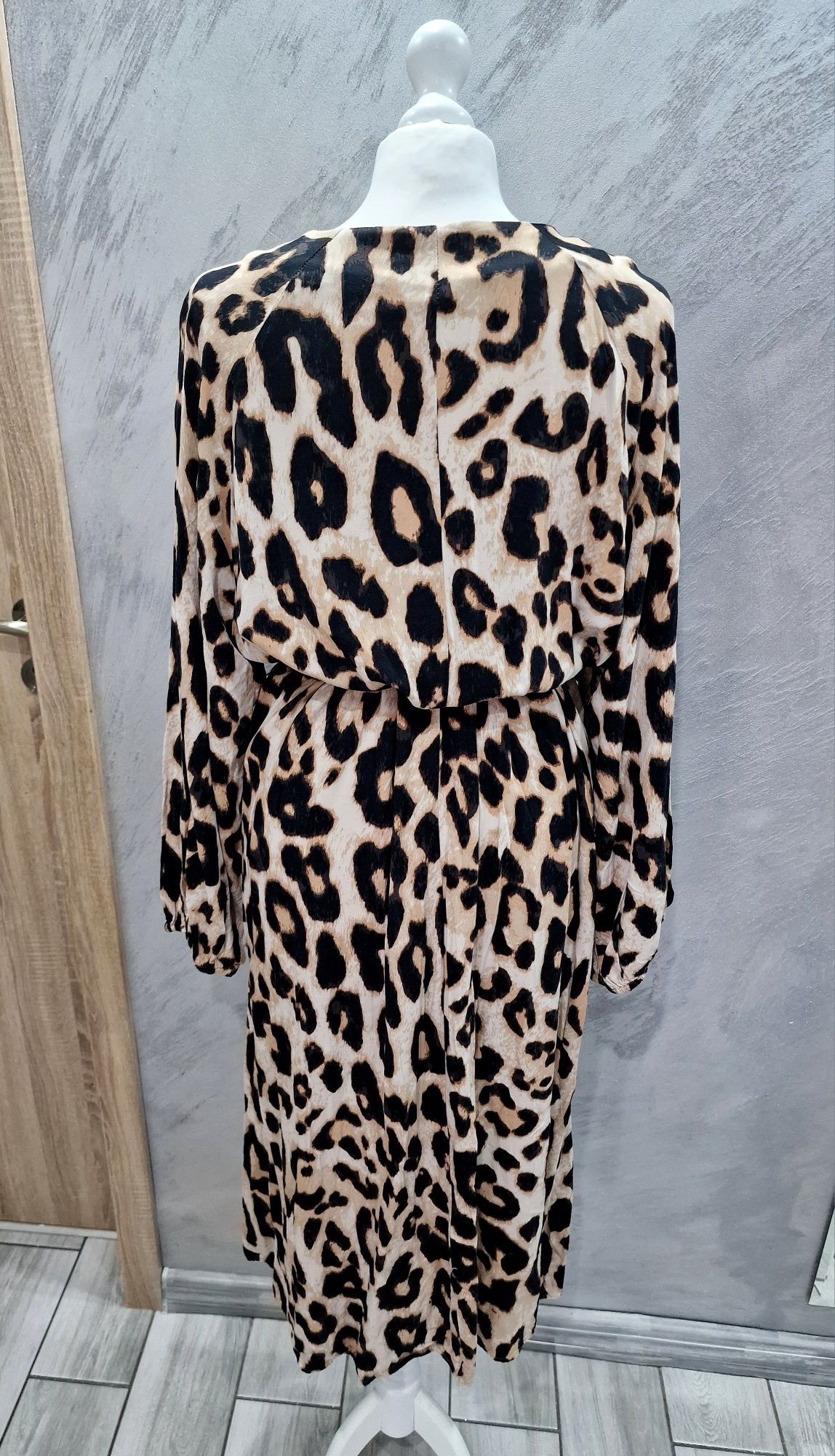 Sukienka 42 44 H&M Wiskoza panterka maxi