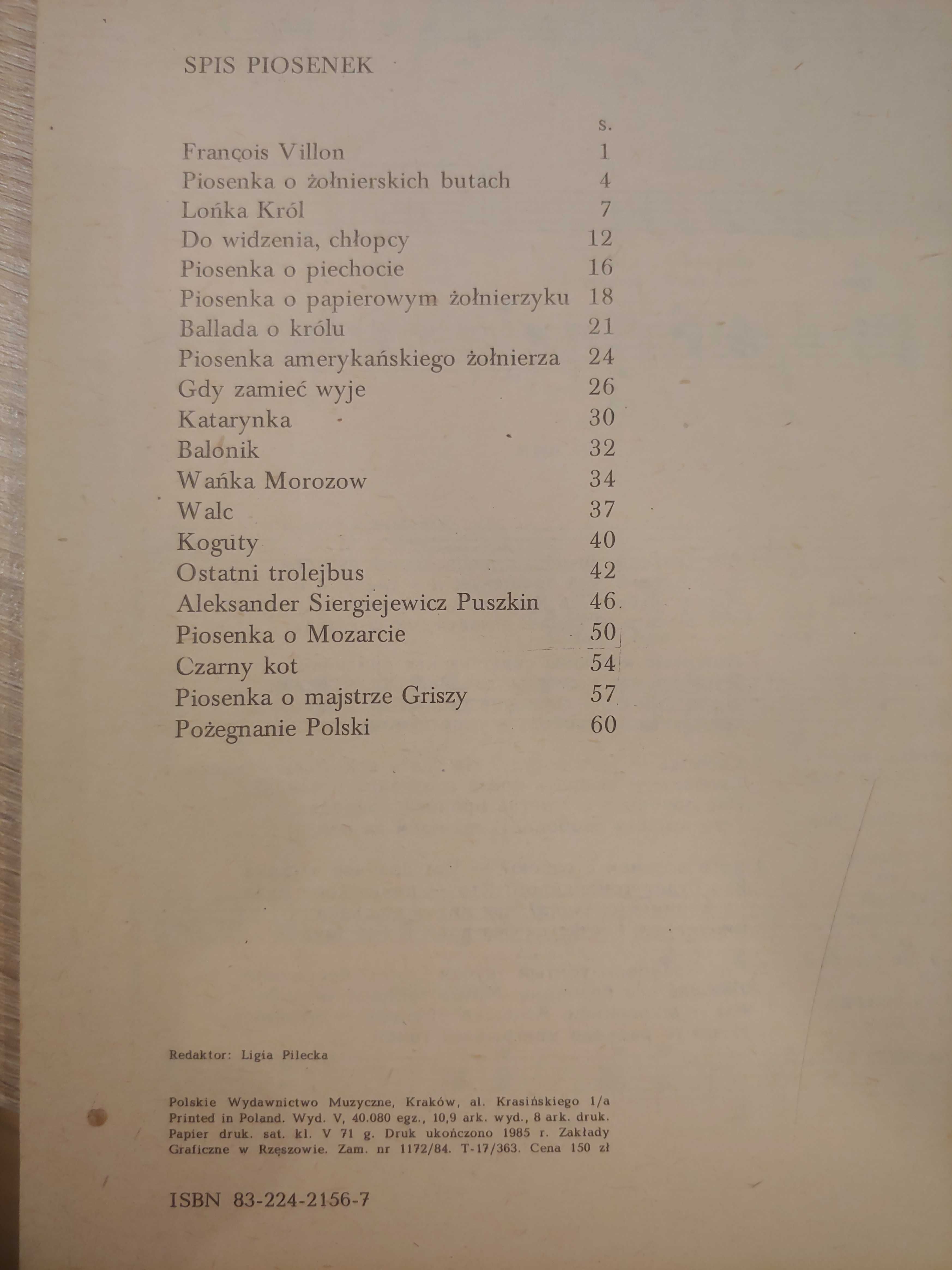 Bułat Okudżawa: 20 piosenek na głos i gitarę (po polsku i rosyjsku)