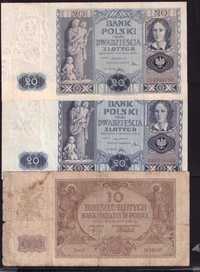 Banknoty polskie 10-20 złotych 1936-40 (3 szt.)