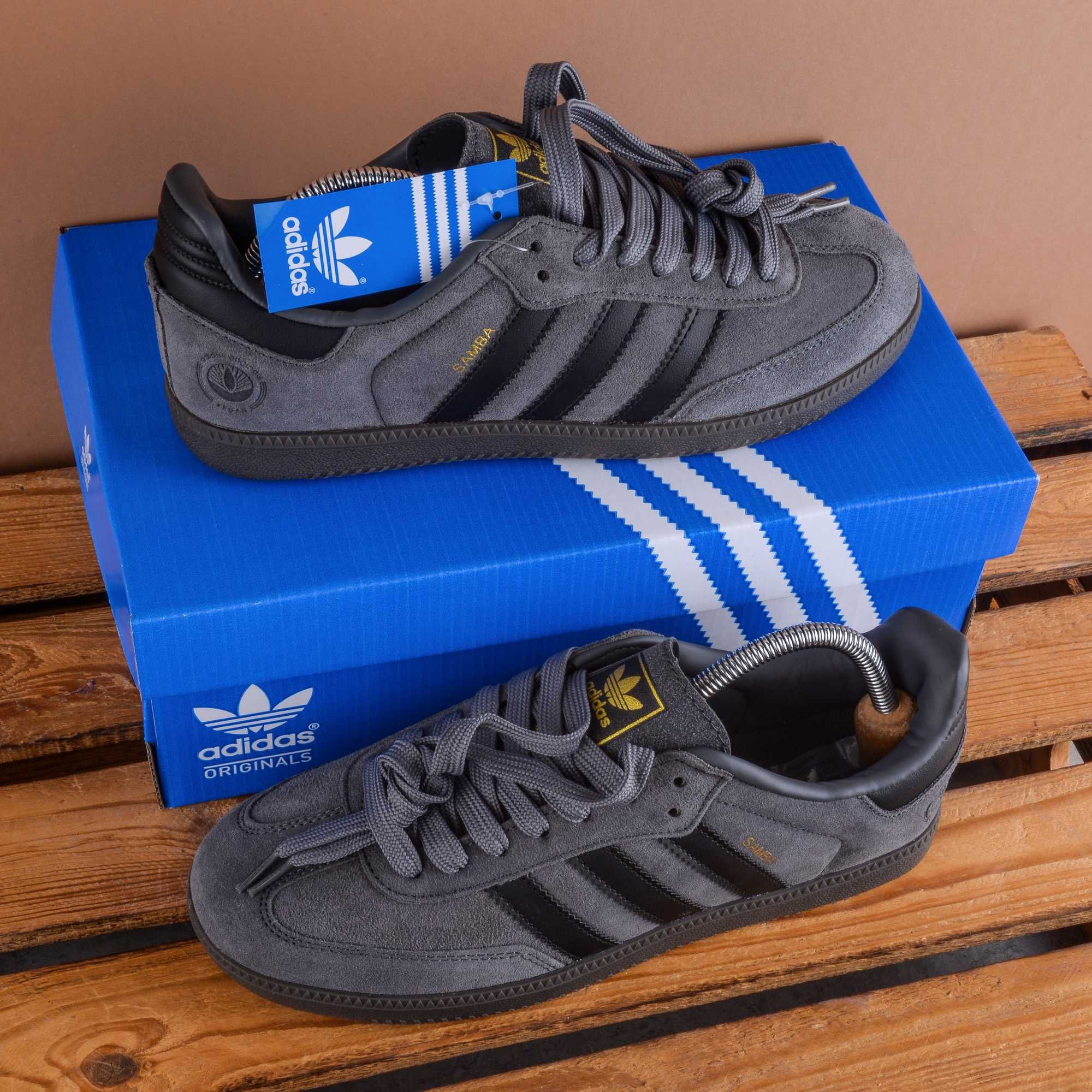 (1843) Кросівки кеди Adidas Samba колір графіт (41-45) адідас
