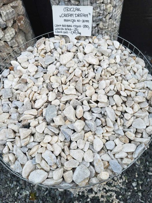 Kamień otoczak CREAM DREAM  Kamienie ogrodowe dekoracyjne ozdobne