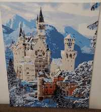 Картина по номерах, розмальована, 40*50, Зимовий замок Нойшванштайн
