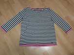 Sweter z wiskozy  paski 40 42 xl L biel czerń jakość