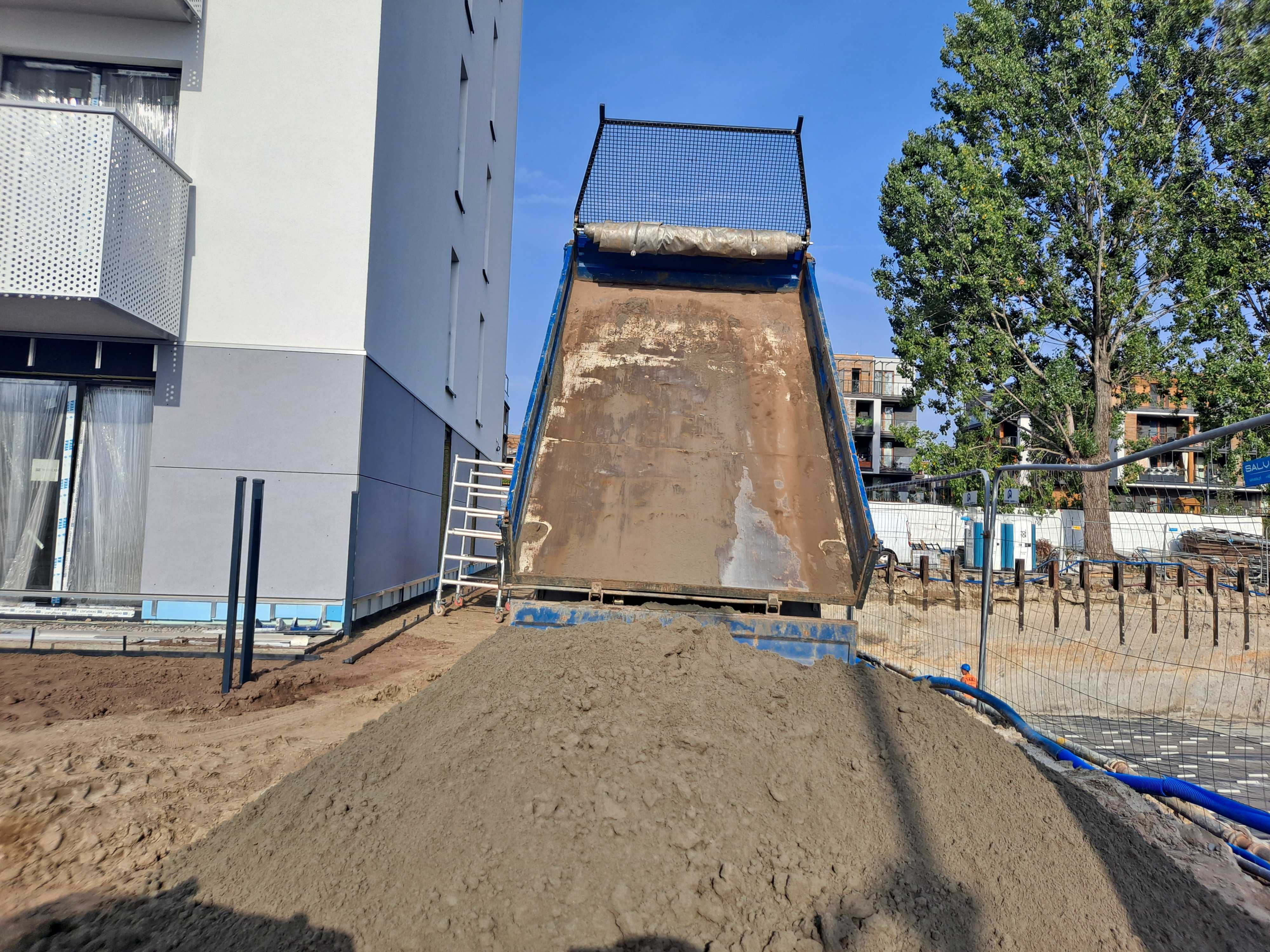 Beton półsuchy, zaprawy betonowe półsuche, transport wywrotka 3,5 tony