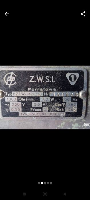 Zabytkowy silniki elektryczny , PRL.