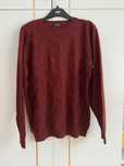 Sweter romby męski rudy bordowy bawełna Recman merino wełna L