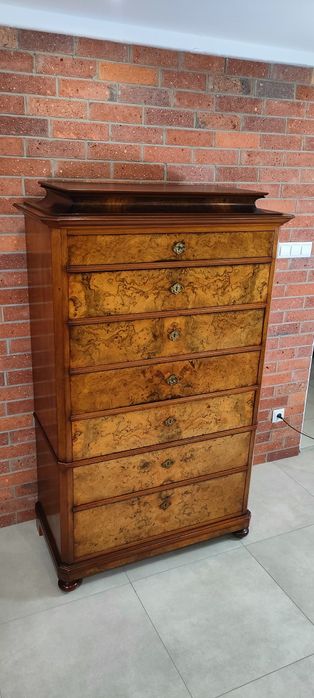 Ekskluzywna szyfoniera biedermeier 7 szuflad antyk