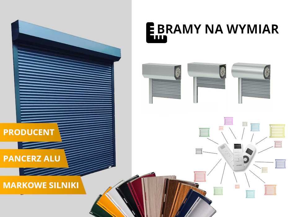 Brama Garażowa z Aluminium Drzwi do Garażu NA WYMIAR Brama ROLOWANA