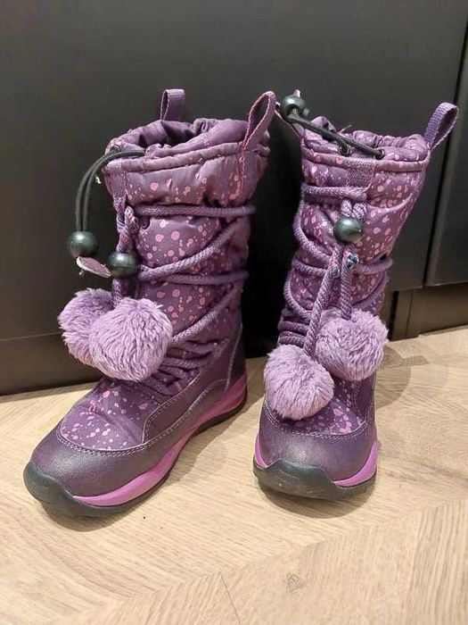 Fioletowe śniegowce Geox dziewczęce
