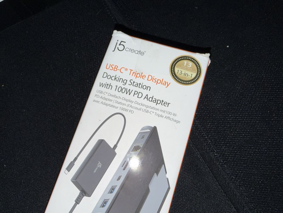 J5 Create USB-C® Triple Display Docking Station with 100W PD Adapter