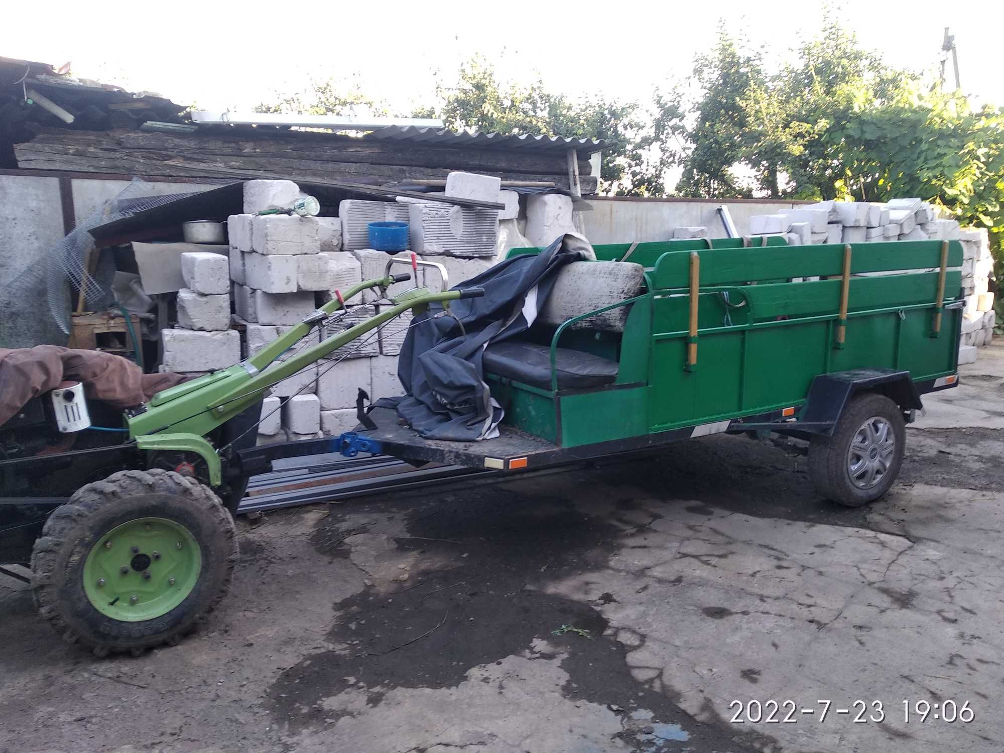 ,мотоблок зубр 8 кс з причіпом