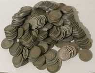 Lote de 175 moedas 50 centavos alpaca