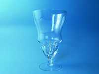 piękny szklany ręcznie dmuchany wazon na nodze