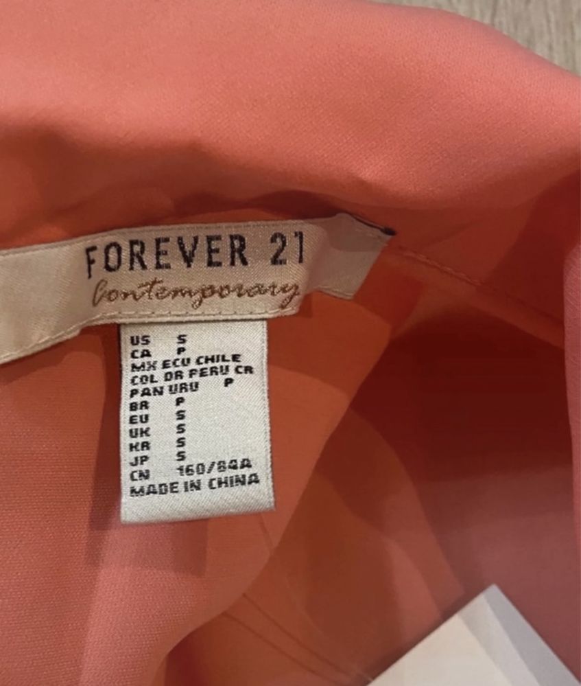 Koralowa wiązana koszula Forever 21 S 36