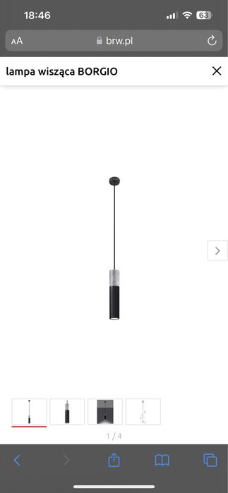 Lampa sufitowa BORGIO 1 BRW beton/cement