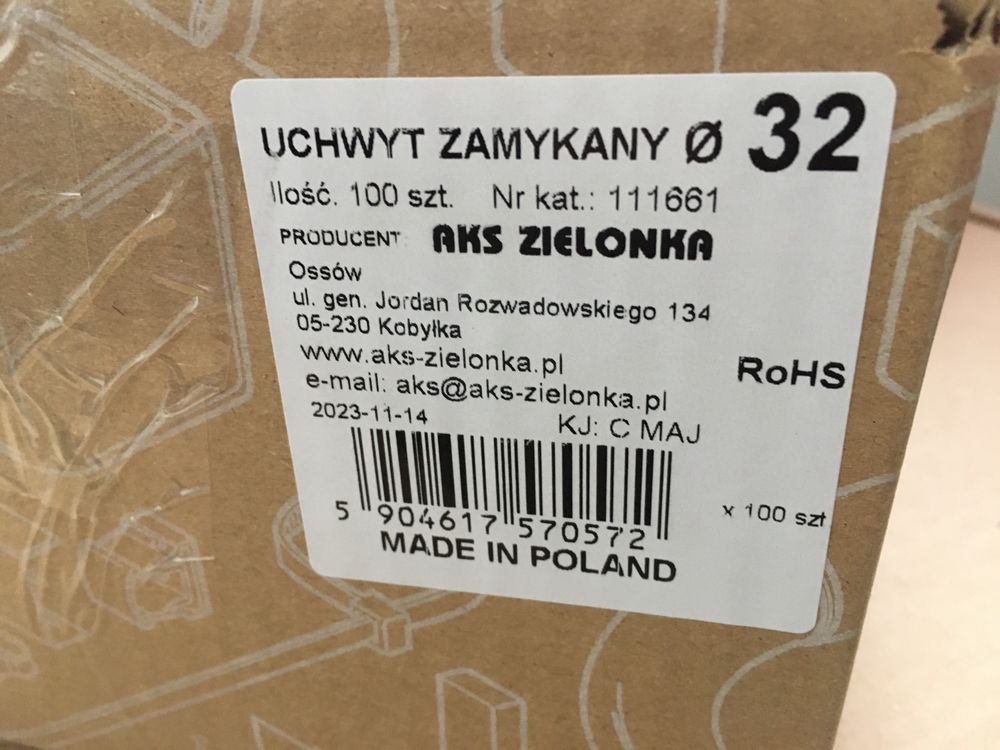 Uchwyt Zamykany UZ-32 AKS Zielonka 100szt.