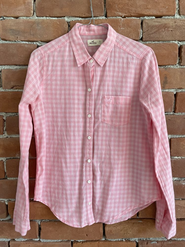 Hollister koszula w kratę różowa rozm. S