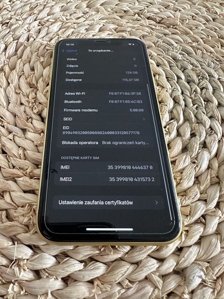 iPhone 11 128gb Yellow Jak Nowy Bateria 100%