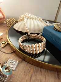 Bransoletka biżuteria kostiumowa perełki vintage w stylu secesja stara