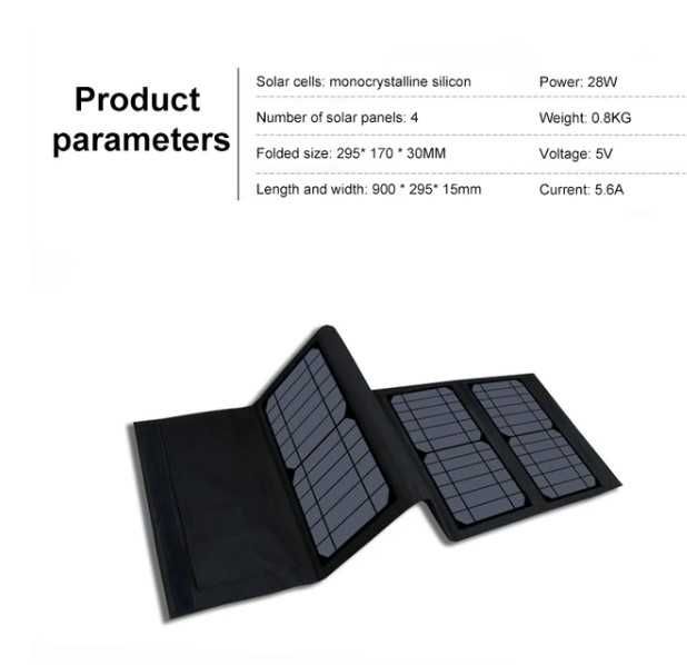 Panel słoneczny z ładowarką USB, wodoodporny solar ładujący USB