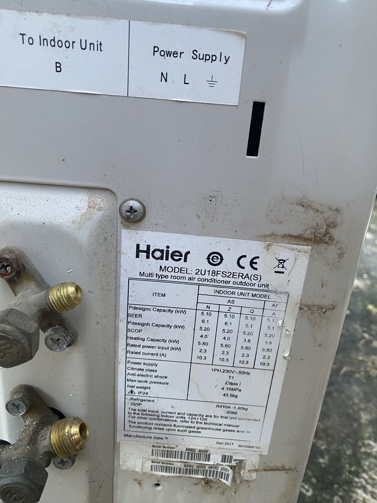 Conjunto Ar Cond Multisplit Haier 2x1