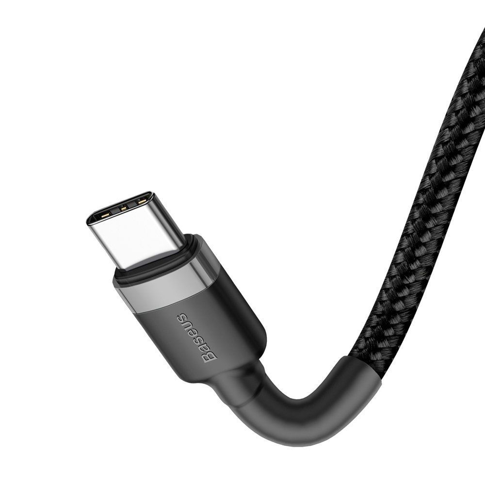 Kabel Nylonowy Baseus Cafule 60W 2X USB-C PD czarny/szary, Baseus