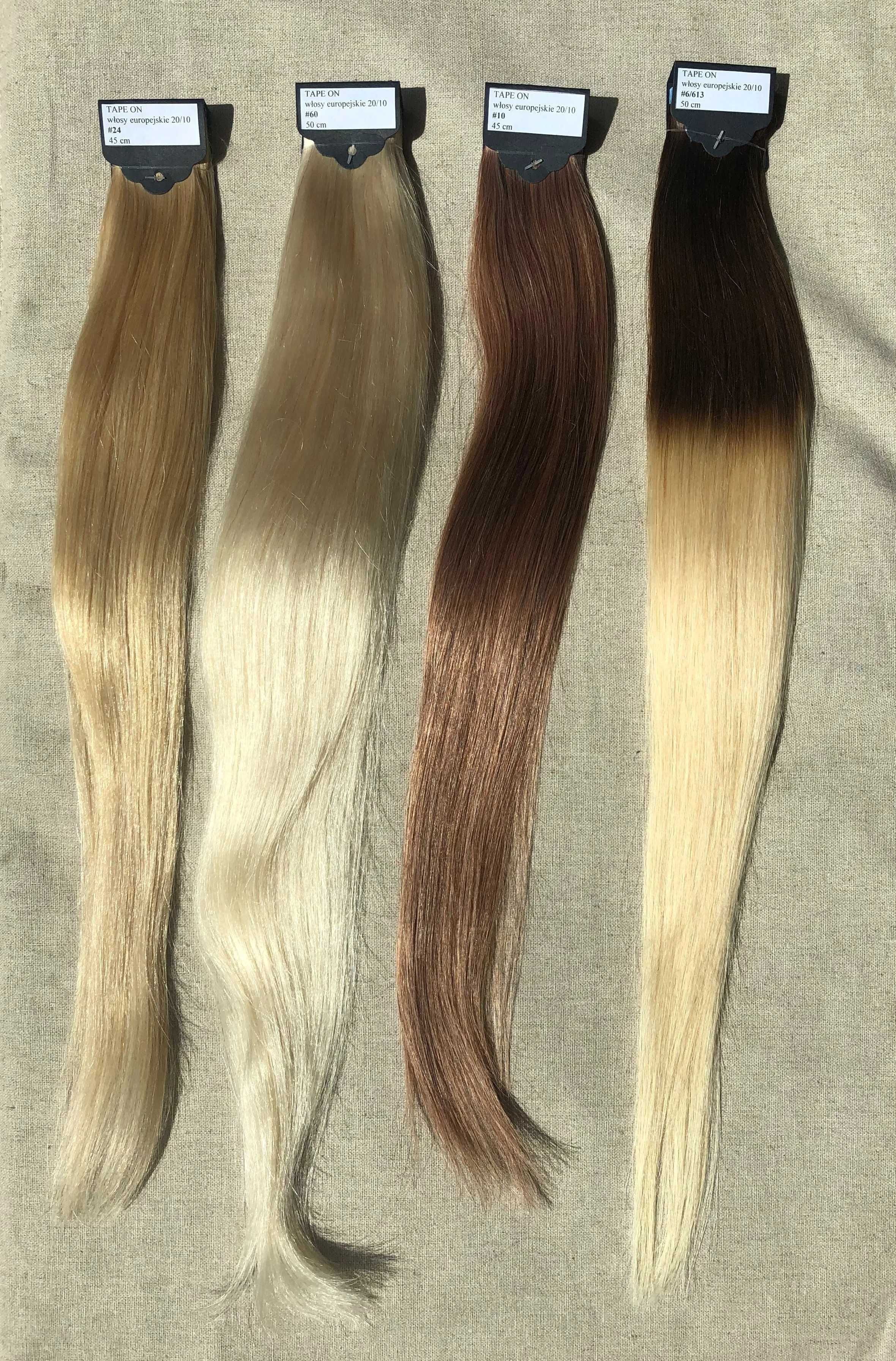 włosy naturalne europejskie kanapki TAPE ON IN/OFF 40 sztuk 50 cm