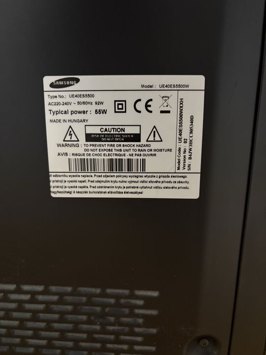 Telewizor Samsung 40 cali bez pilota i okablowania