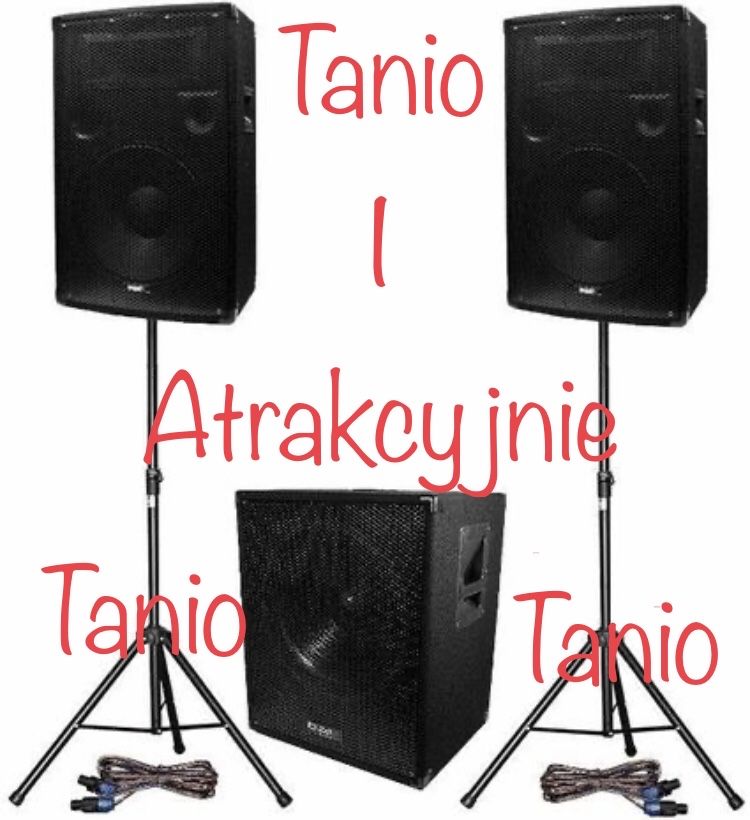 WYNAJEM Nagłośnienie DJ TANIO!! Głośniki & Mikser & Okablowanie & Oświ