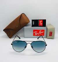 Солнцезащитные очки Ray Ban Aviator 3025 Black-Blue Grade 58мм стекло