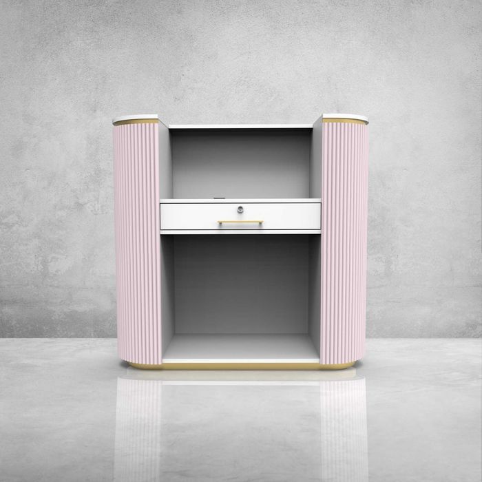 Lada recepcyjna Recepcja Lamele Różowa Złota 120cm