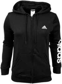 Bluza Adidas damska czarna kaptur zamek r. S, M, L