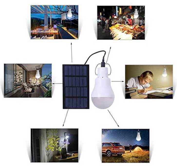 Светодиодная аккумуляторная лампа светильник на солнечной батарее LED