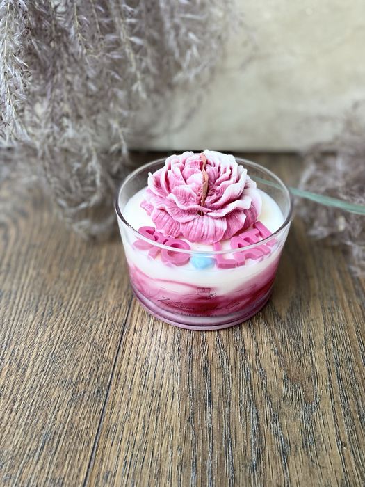 Świeca sojowa piwonia XXL urodzinowa zapachowa 350 g prezent