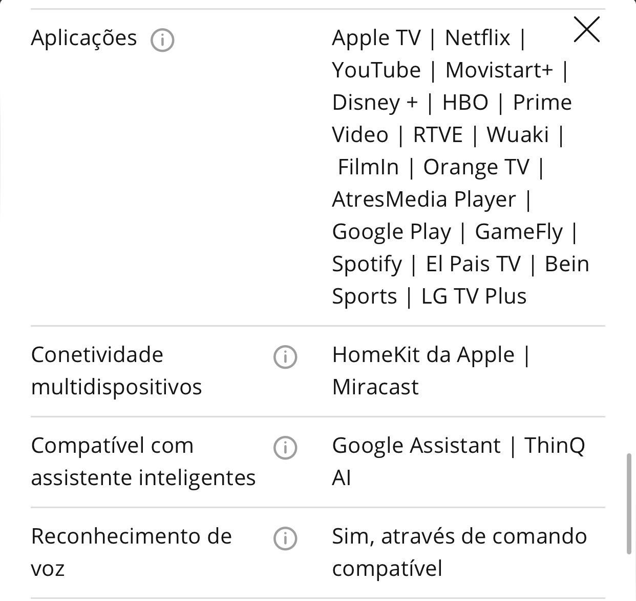 Tv LG com 2metros “75” polegadas