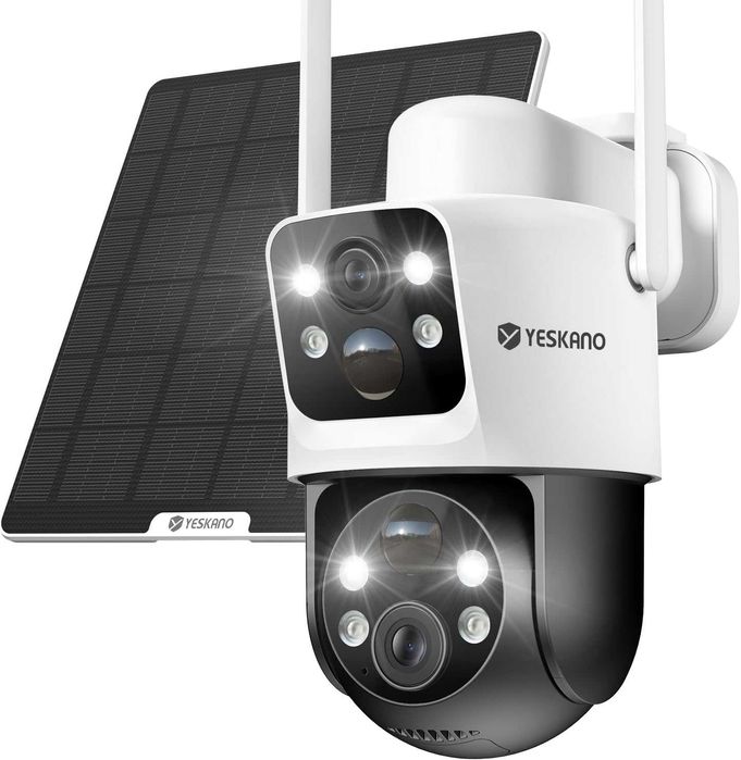 Dupla câmera vigilância WiFi c/painel solar e bateria +garantia 3 anos