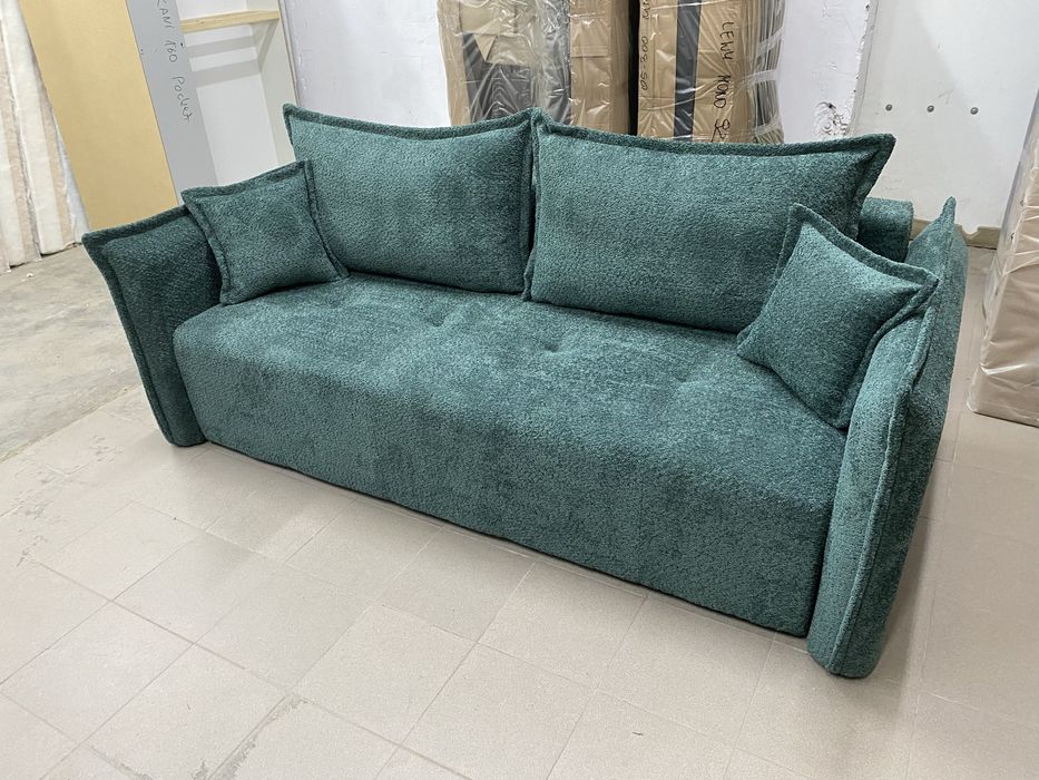 Kanapa sofa rozkładana z funkcją spania czerwona tkaniny do wyboru