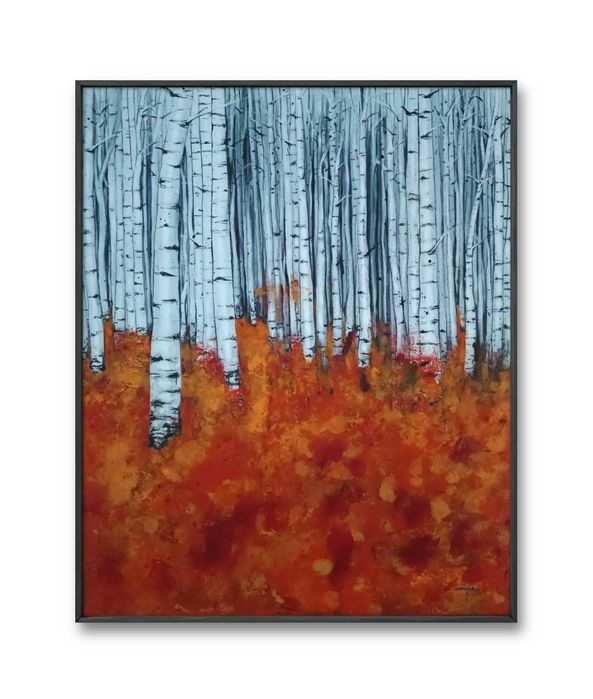 Duży obraz "Jesienny Las" ręcznie malowany, autorski, pejzaż