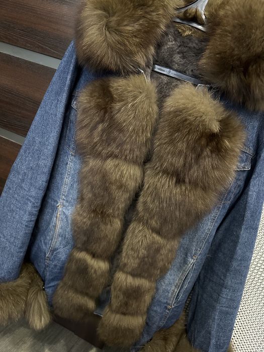 Джинсовска с финским мехом песца