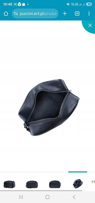 Czarna kosmetyczka Puccini z eko skóry, nowa