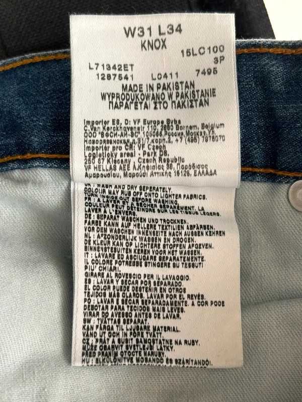 Spodnie męskie Lee Knox W31 L34 jasny denim proste jeansy 100% bawełna