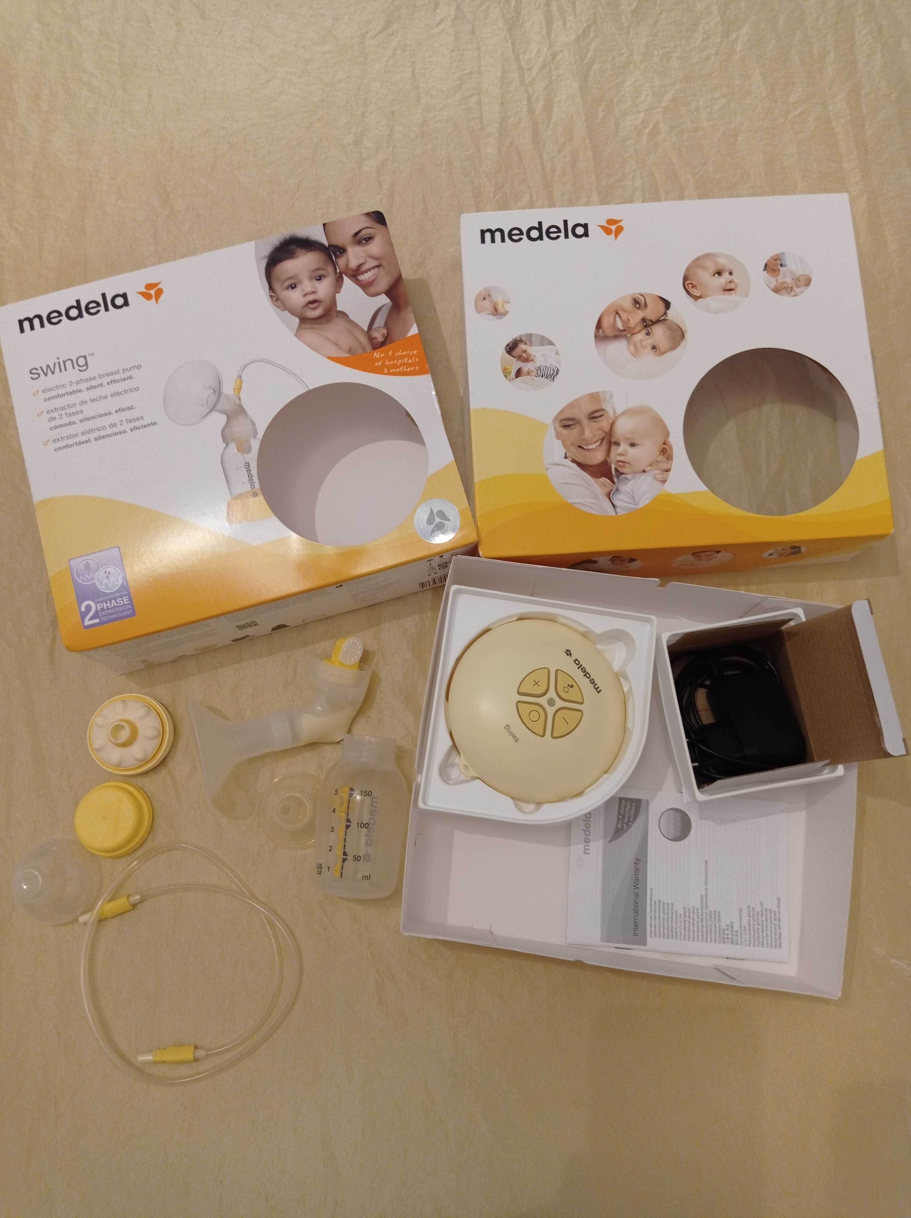 Extractor de leite Medela Swing de 2 fases com biberão Calma da Medela