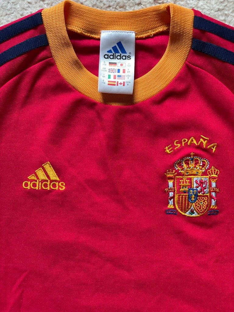 Camisola retro Espanha mundial 2002 tamanho criança