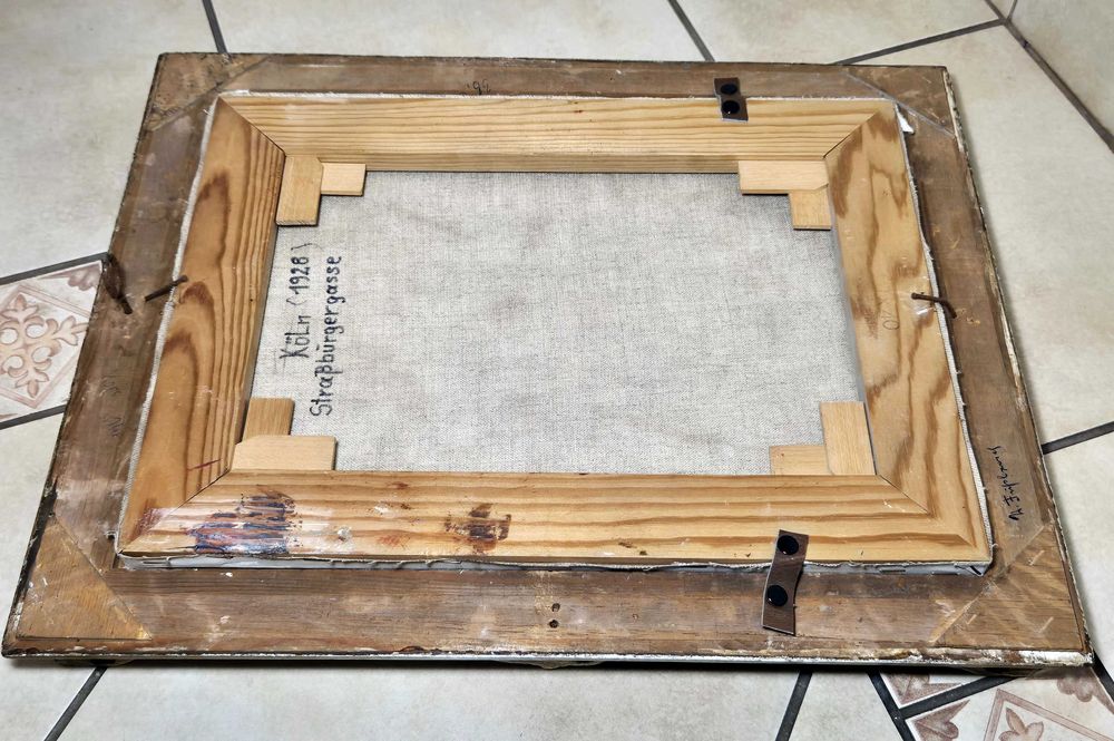 Obraz olej na płótnie Köln 1928 Straßburgergasse W. Fussbroich