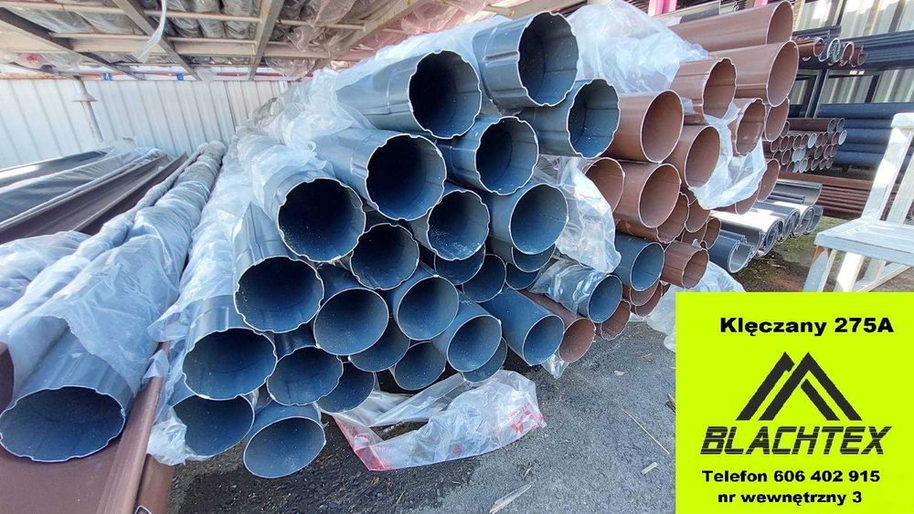 Rynny METAL od ręki brąz i grafit FI125 Blachtex Klęczany Rynna Rura